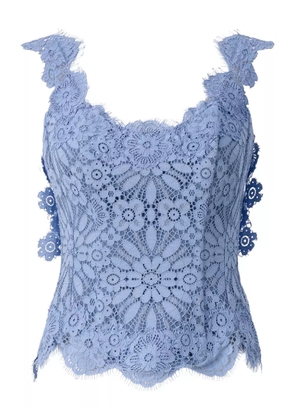 MOOS STUDIO lace-trimmed corset top - Blue