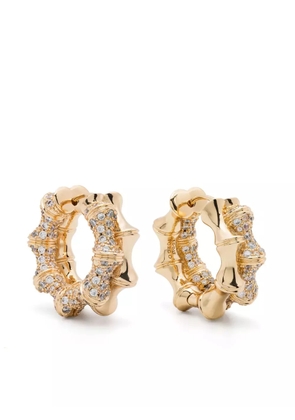 Eddie Borgo Double Pave Bambu hoop earrings - Gold