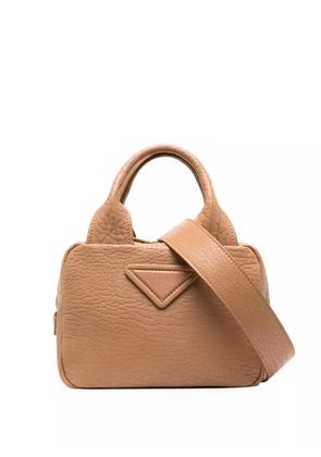 Prada small triangle-patch tote bag - Neutrals