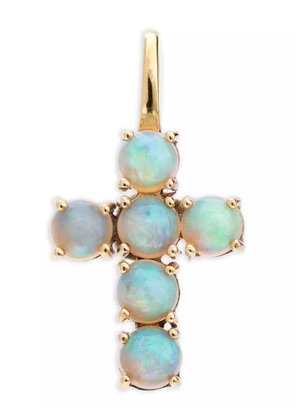 We by WHITEbIRD 18K yellow gold Ismène Cross opal pendant - Blue