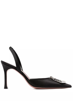 Amina Muaddi 90mm Camelia slingback pumps - Black