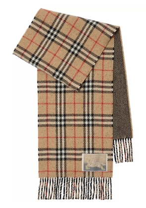 Burberry reversible checked cashmere scarf - Neutrals