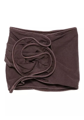 Magda Butrym floral-appliqué mini skirt - Brown