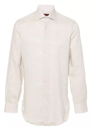 Barba long-sleeve linen shirt - Neutrals