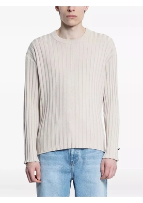 Recto ribbed knit sweater - Neutrals