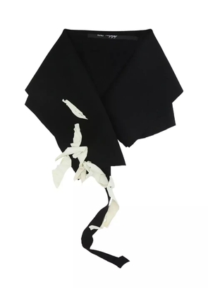 Maria Calderara snap-button closure contrasting-balloon fragments scarf - Black