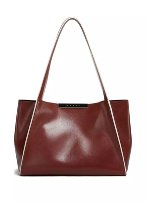 Marni small Cresta E/W leather tote bag - Red