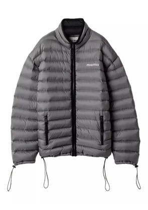 Miu Miu drawstring-cuff padded jacket - Grey
