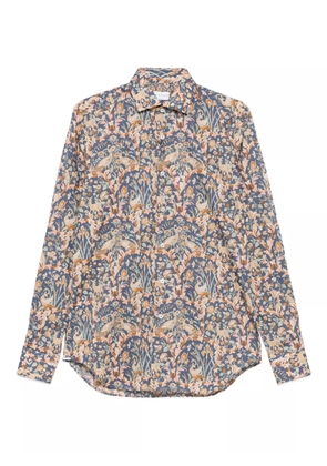 Xacus floral-print cotton shirt - Blue