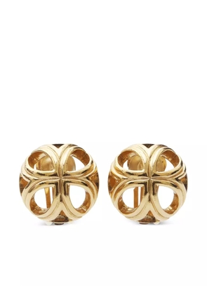 Christian Dior Pre-Owned 1990s round clip-on earrings - Gold