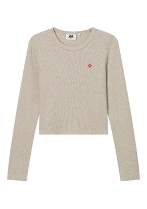 CHOCOOLATE heart-embellished ribbed T-shirt - Neutrals