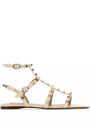 Valentino Garavani Rockstud caged flat sandals - White