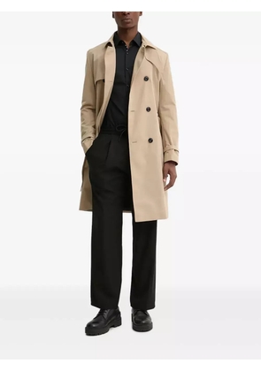 HUGO double-breasted belted trench coat - Neutrals