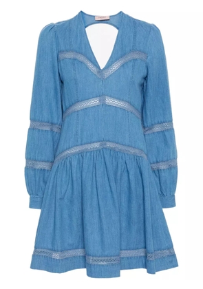 TWINSET flared denim mini dress - Blue