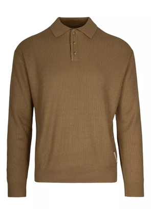 Emporio Armani ribbed polo shirt - Brown