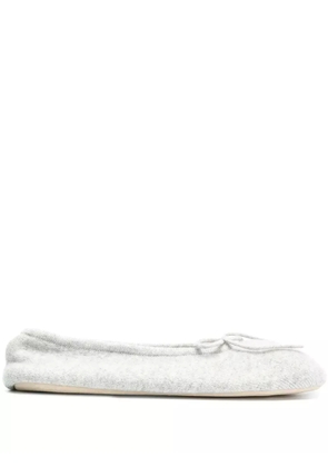 N.Peal bow tie slippers - Grey