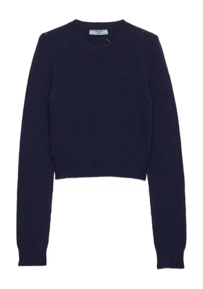 Prada open-weave crew-neck sweater - Blue