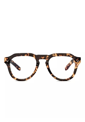 VALENTINO GARAVANI EYEWEAR tortoiseshell pilot-frame glasses - Brown