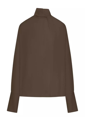 TOM FORD high-neck blouse - Brown
