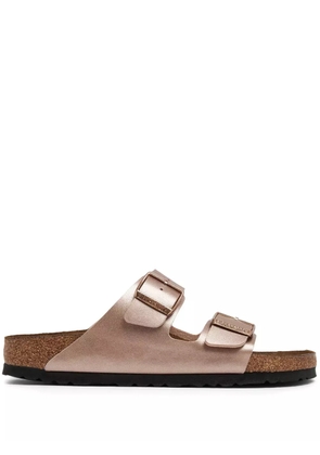 Birkenstock Birko-Flor leather slides - Gold