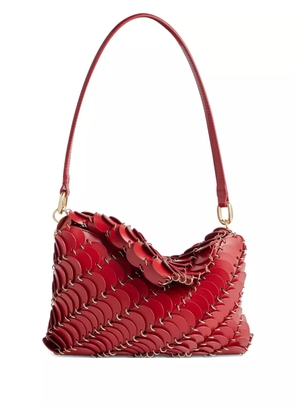 Rabanne scale-pattern leather shoulder bag - Red