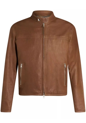 ETRO zip-up leather jacket - Brown