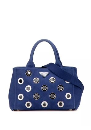 Prada Pre-Owned 2013-2025 Small Canvas Canapa Grommet satchel - Blue