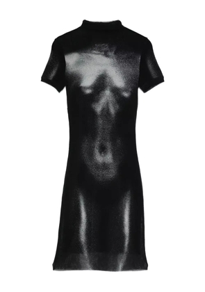 Jean Paul Gaultier body-print mesh dress - Black
