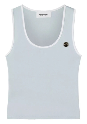 AMBUSH round-neck logo-plaque top - Blue