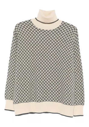 Drumohr geometric-pattern turtleneck sweater - Neutrals