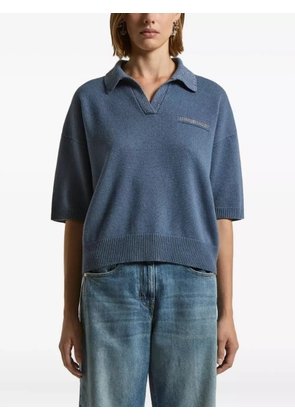 Peserico embellished polo-neck sweater - Blue