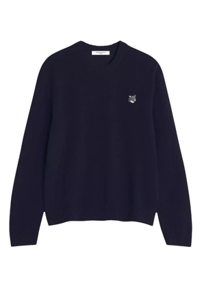 Maison Kitsuné Fox-head wool sweater - Blue