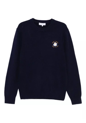 Maison Labiche Mawas embroidered-detail crew-neck sweater - Blue