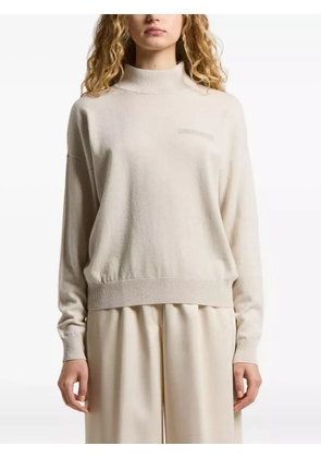 Peserico high-neck embroidered-detail sweater - Neutrals