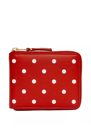 Comme Des Garçons Wallet polka-dot zip-around wallet - Red