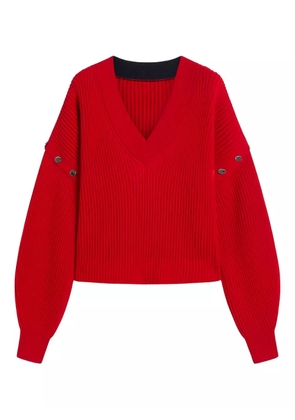 Sportmax V-neck button-detail sweater - Red