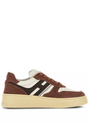 Hogan logo-patch leather sneakers - Brown