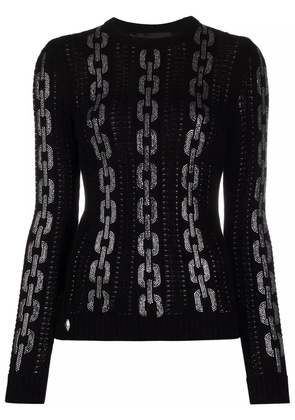 Philipp Plein crystal-embellished chain-link jumper - Black