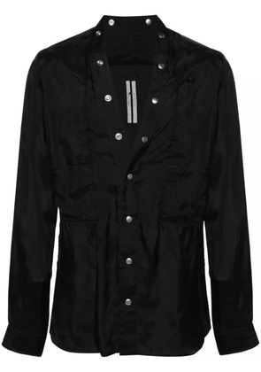 Rick Owens V-neck satin-finish shirt - Black