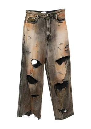 Kidill distressed panelled jeans - Brown
