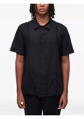 Osklen linen panelled shirt - Black