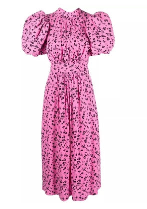 ROTATE BIRGER CHRISTENSEN jacquard puff-sleeve midi dress - Pink