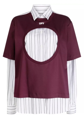 Off-White panelled striped shirt - Purple