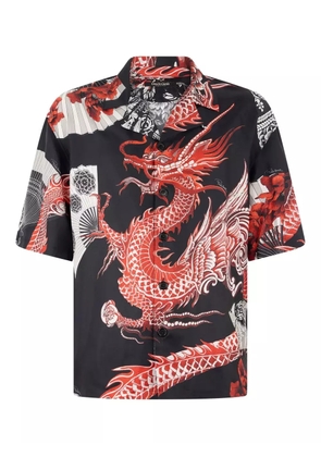 Roberto Cavalli dragon-print silk shirt - Black