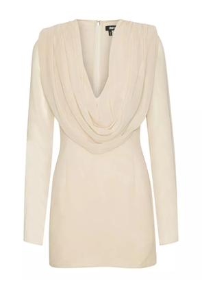 ROTATE BIRGER CHRISTENSEN cowl-neck long-sleeve mini dress - Neutrals