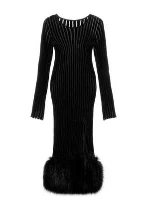 Blumarine ribbed midi dress - Black