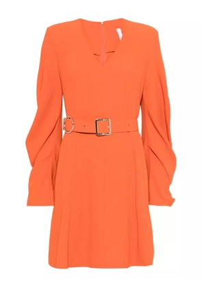 IMPERIAL puff-sleeve belted mini dress - Orange
