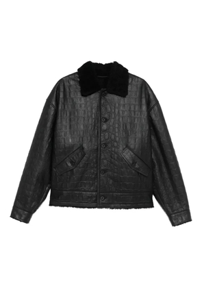 Pence crocodile-embossed jacket - Black