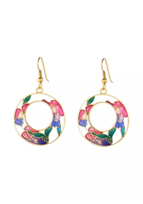 Susan Caplan Vintage 1980s floral-embellishment earrings - Gold