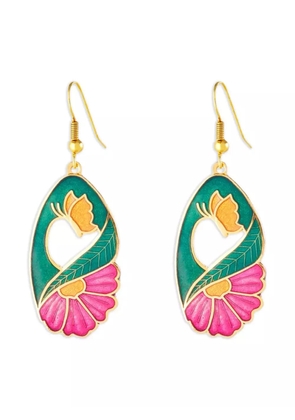 Susan Caplan Vintage 1980s floral-embellishment earrings - Gold